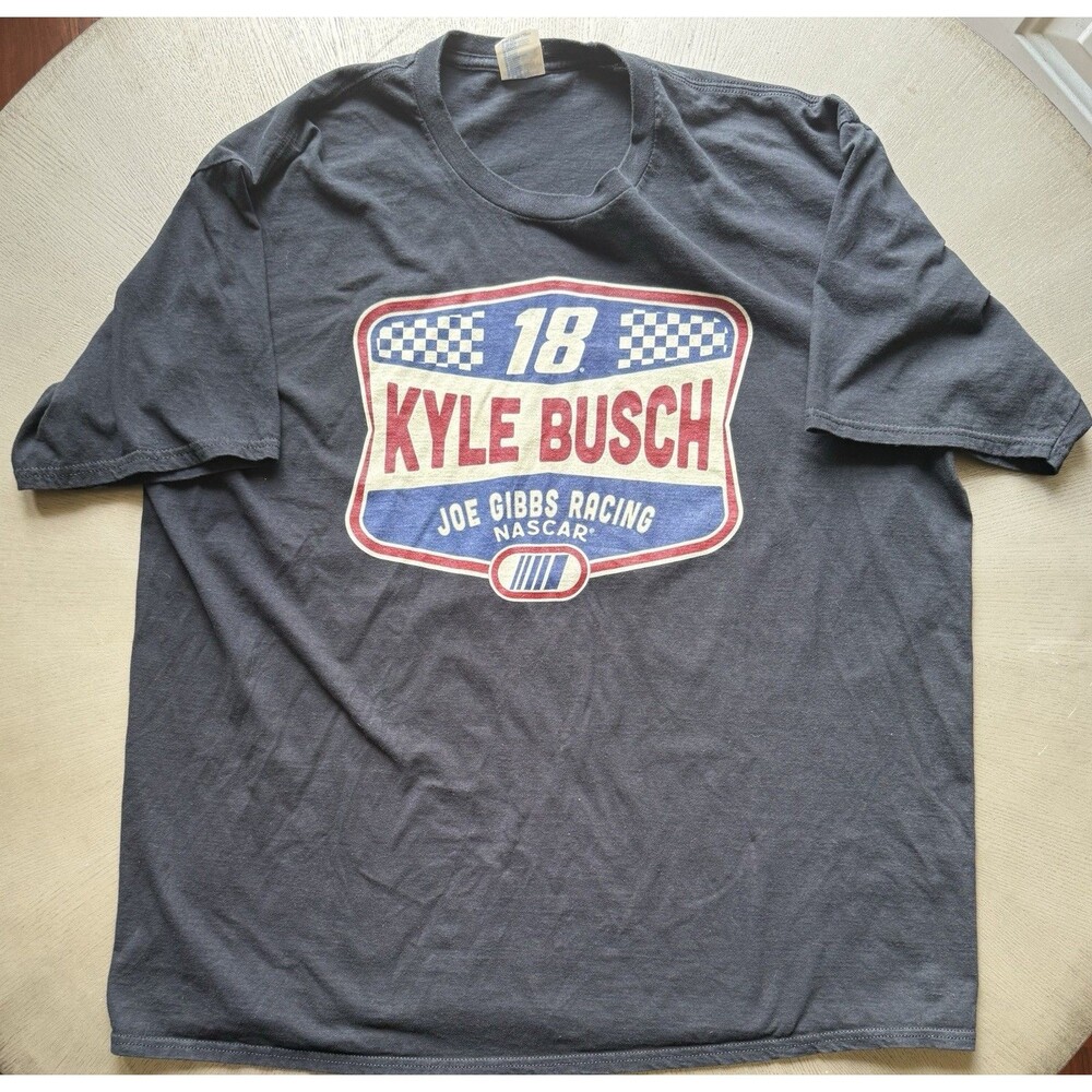 Kyle Busch Shirt 2XL Joe Gibbs Racing NASCAR Port & Company Fan Favorite Tee XXL